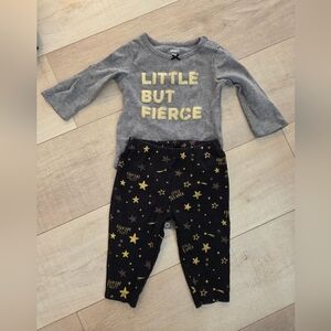 Carter's Gray and Black One Piece with Gold Accents